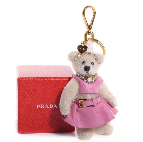 Prada Teddy Bear Keychain Charm 